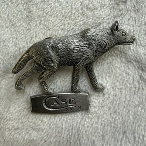 Case XX Collectors Club Wolf Pin 2006 Pewter Tone Lapel Hat Pin Logo
